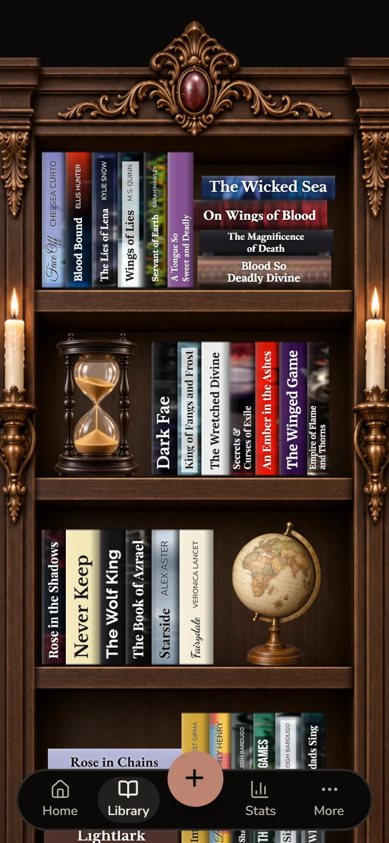 Readezvous Dark academia shelf screen
